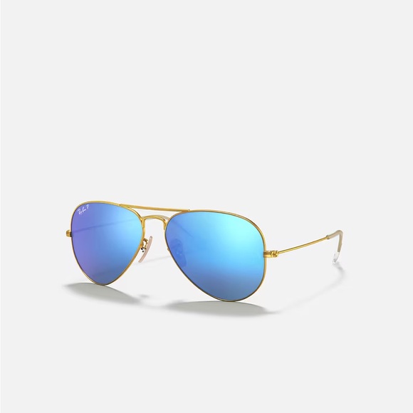 Ray-Ban Aviator Flash Lenses Polarized in Matte Gold / Blue Lens - Picture 7 of 10